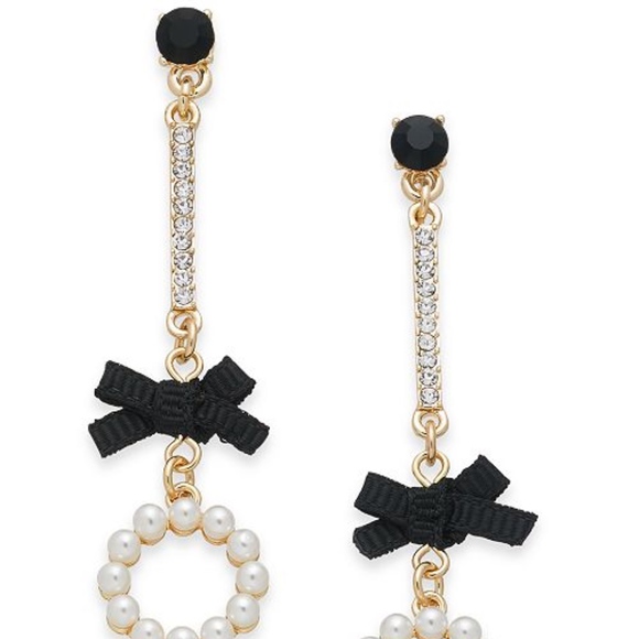 4/$25 I.N.C. Faux Pearl Bow Dangle Earrings NEW - Picture 2 of 3